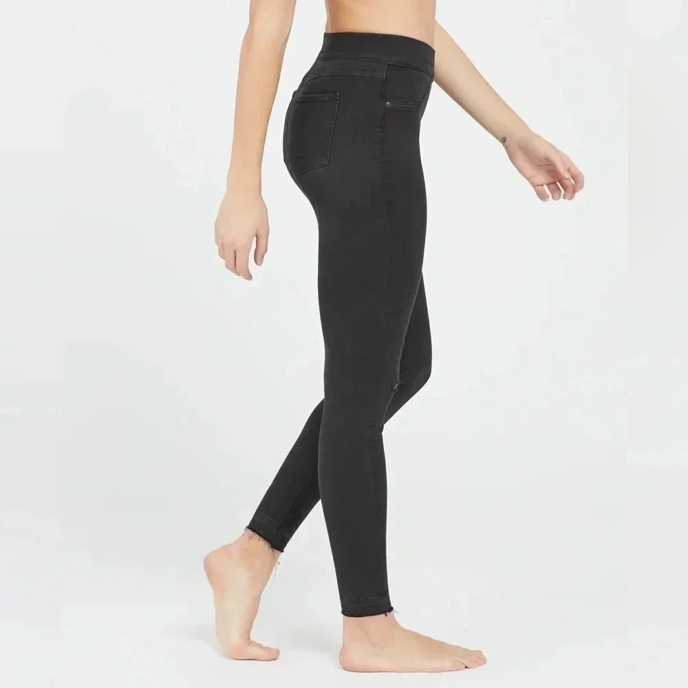 Spanx Vintage Distressed Ankle Skinny Jeans Jeggings High waisted Black Size S